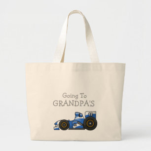 Coche de carreras que va a la bolsa de asas del