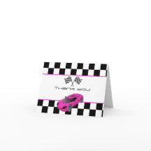 Coche de Carreras Rosa | Tarjeta de Agradecimiento