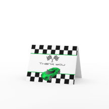 Coche de Carreras Verde | Tarjeta de agradecimient