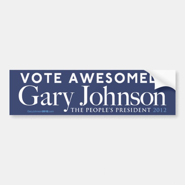 Coche De Gary Johnson del voto pegatina para el (Frente)