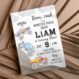 Coche de invitación al cumpleaños de Monster Truck