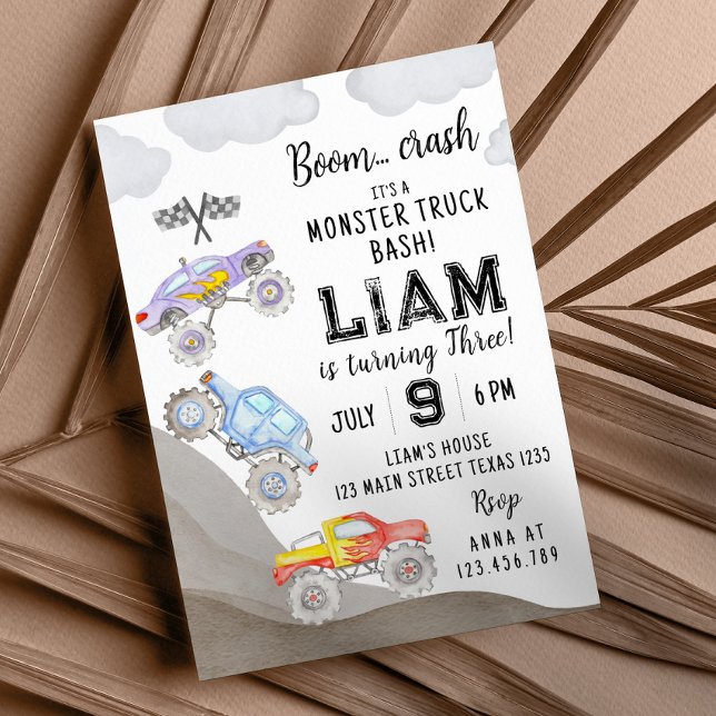 Coche de invitación al cumpleaños de Monster Truck (Subido por el creador)