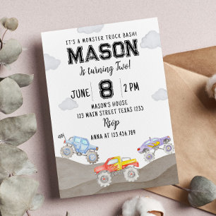 Coche de invitación al cumpleaños de Monster Truck