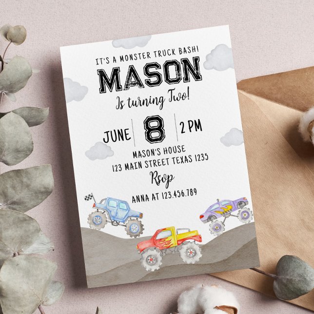 Coche de invitación al cumpleaños de Monster Truck (Subido por el creador)