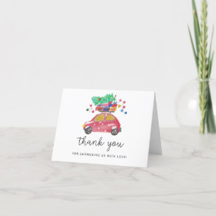 Coche de Navidad - agradecimiento por baby shower