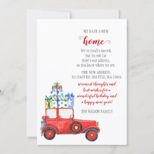 Coche de Navidades rojos que hemos movido tarjetas