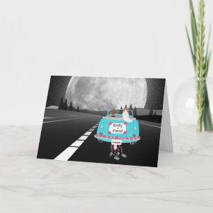 Coche de novia y de Groom con tarjeta de luna comp