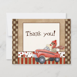 Coche de pedal de mono de sock, gracias tarjetas d