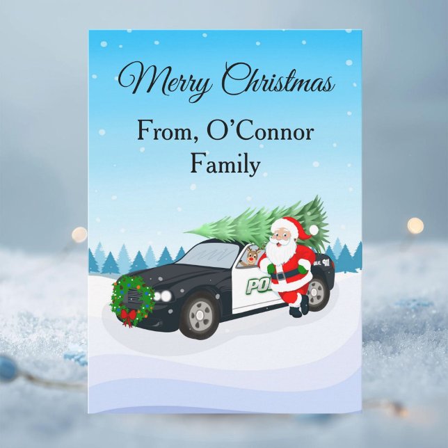 Coche de policía Feliz Navidad con Papá Noel (Subido por el creador)