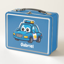 Coche de Policía Feliz, Niños, Azul Personalizado