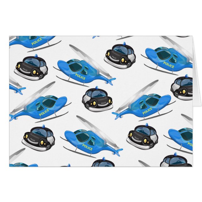Coche de policía y helicóptero (Anverso (Horizontal))