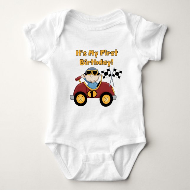 Coche de raza roja camisetas de cumpleaños y regal (Anverso)