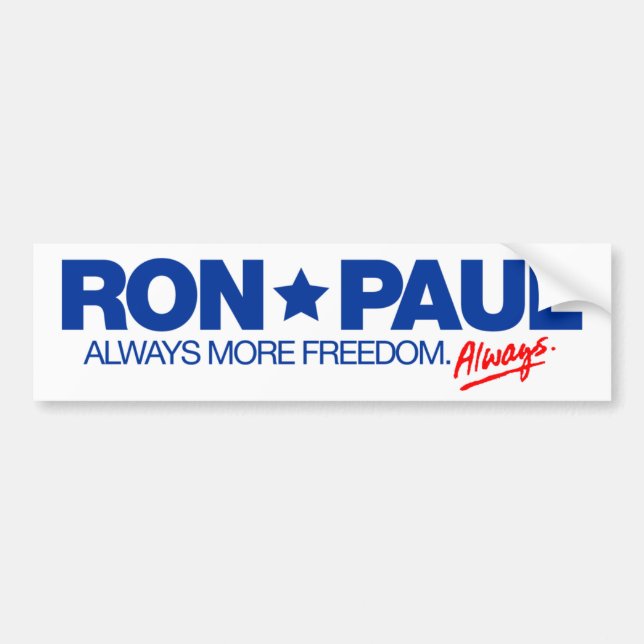 Coche De Ron Paul pegatina para el parachoques siempre (Frente)