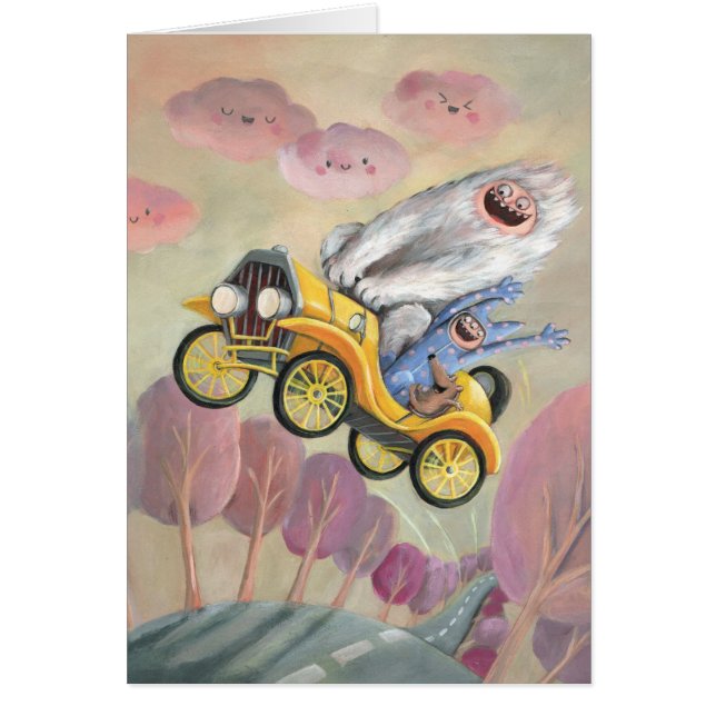 Coche del vintage con los monstruos (Frente)