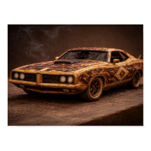 Coche Deportivo Antiguo de Burnt Match — Póster Te