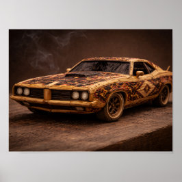 Coche Deportivo Antiguo de Burnt Match — Póster Te