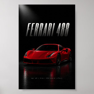 Coche Deportivo Rojo – Póster Automotriz de Superc