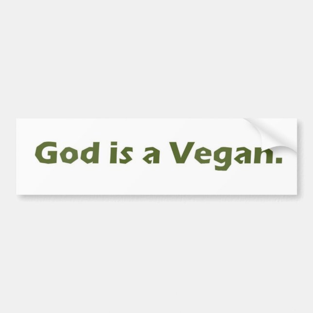 Coche Dios es pegatina para el parachoques del vegano (Frente)