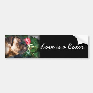Coche El amor es un perro del boxeador y pegatina para
