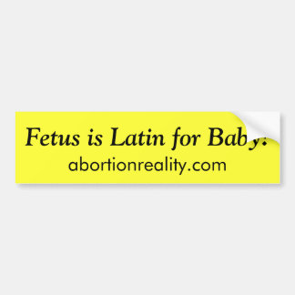 Coche ¡El feto es latino para el bebé! , pegatina para