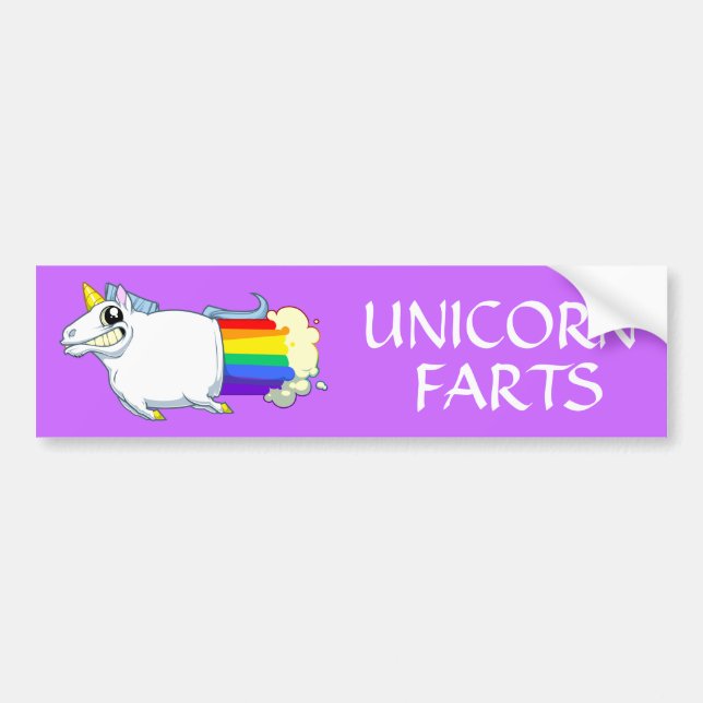 Coche El unicornio Farts pegatina para el parachoques (Frente)