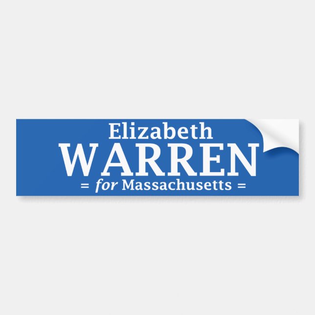 Coche Elizabeth Warren para el pegatina de Massachusetts (Frente)