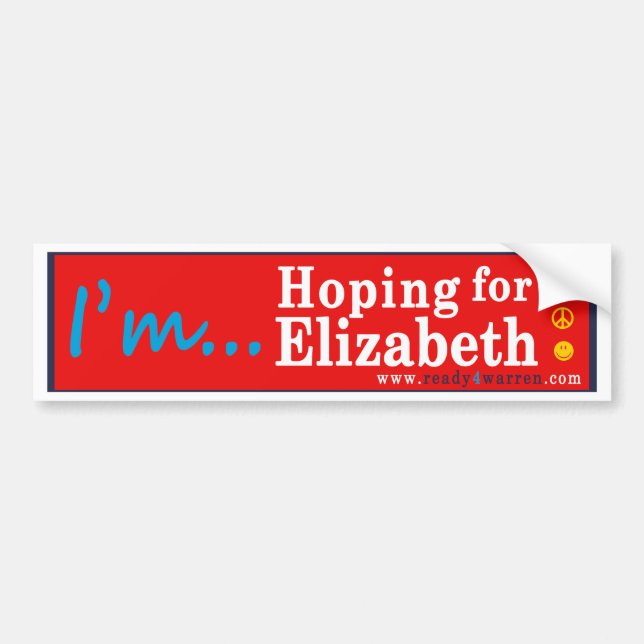 Coche Elizabeth Warren para la pegatina para el (Frente)