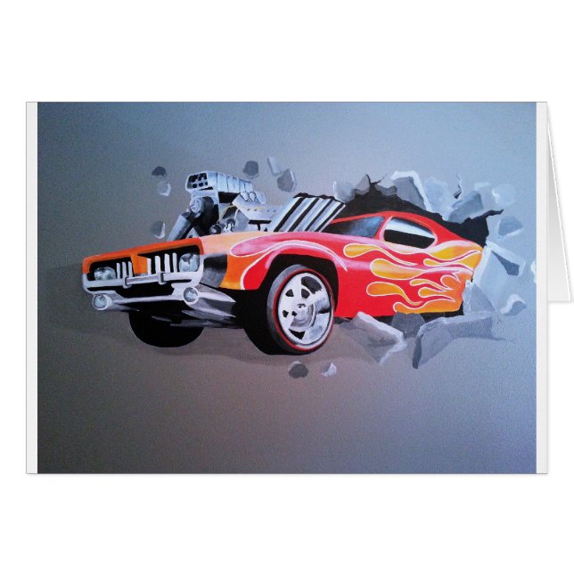 Coche estrellado a través de la pared (Anverso (Horizontal))