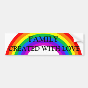 Coche Familia del arco iris hecha con la pegatina para
