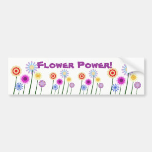 Coche Flower power, pegatina para el parachoques
