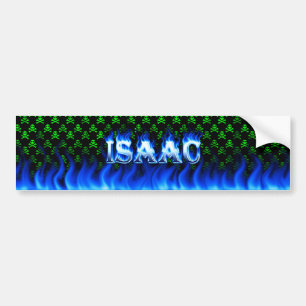 Coche Fuego de Isaac y diseño azules de la pegatina para