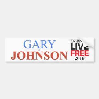 Coche Gary Johnson para el presidente - 2016 - pegatina