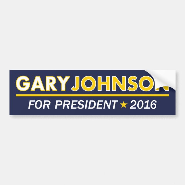 Coche Gary Johnson para el presidente pegatina para el (Frente)