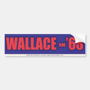 Coche George 1968 Wallace "Wallace en 68" pegatina para