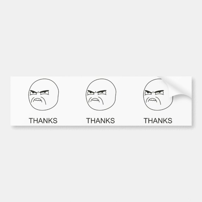 Coche Gracias Meme - pegatina para el parachoques (Frente)