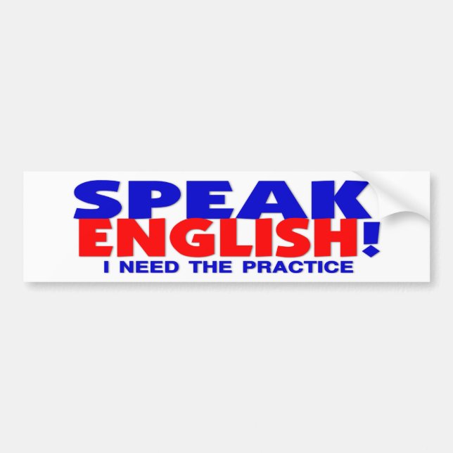 Coche Hable a la pegatina para el parachoques inglesa (Frente)