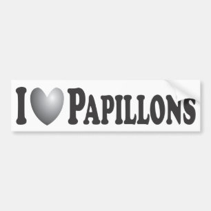 Coche I corazón Papillons - pegatina para el parachoque
