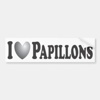Coche I corazón Papillons - pegatina para el parachoques