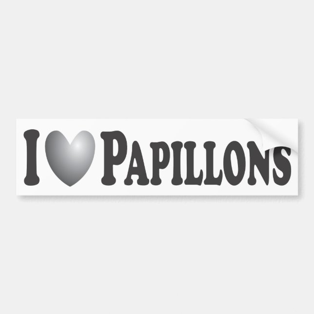 Coche I corazón Papillons - pegatina para el parachoques (Frente)