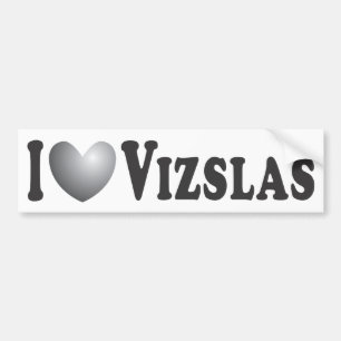 Coche I corazón Vizslas - pegatina para el parachoques
