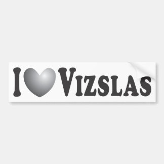 Coche I corazón Vizslas - pegatina para el parachoques