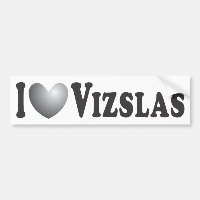 Coche I corazón Vizslas - pegatina para el parachoques (Frente)
