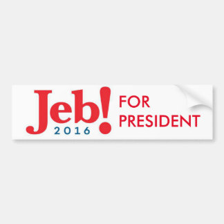 Coche Jeb Bush para la pegatina para el parachoques 2016