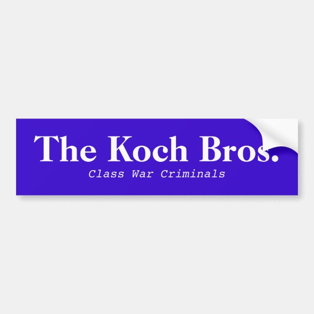 Coche Koch Bros. Pegatina para el parachoques del azul (Frente)
