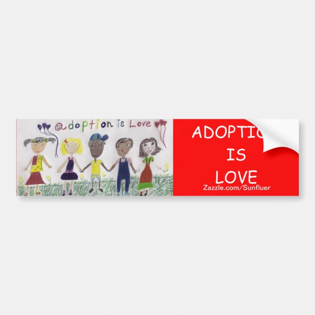 Coche La adopción es amor - la pegatina para el (Frente)