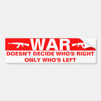 Coche La guerra no decide a la pegatina para el