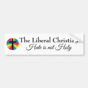 Coche La pegatina para el parachoques cristiana liberal