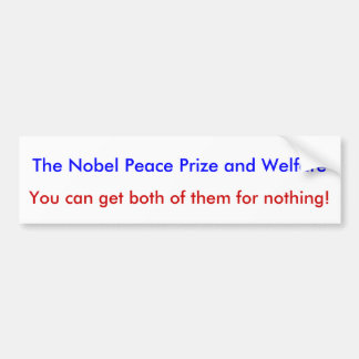 Coche La pegatina para el parachoques del Premio Nobel