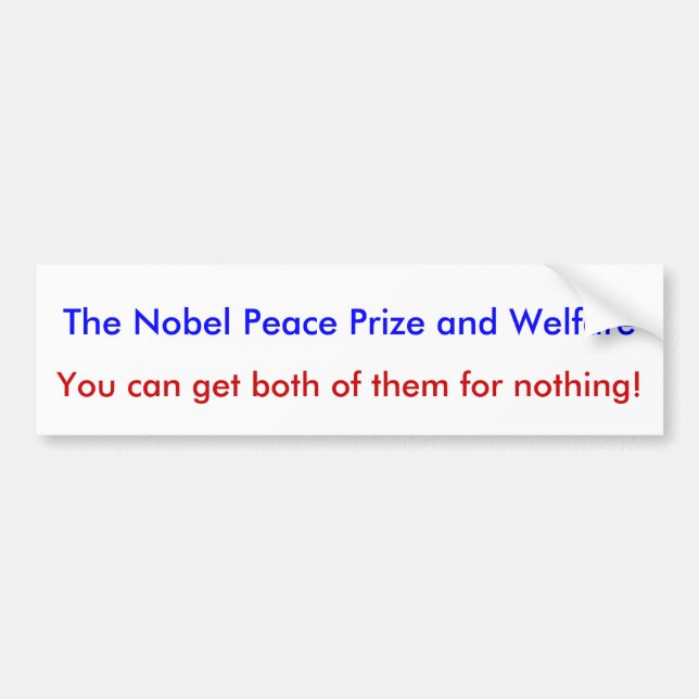 Coche La pegatina para el parachoques del Premio Nobel (Frente)