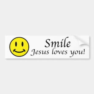 Coche La sonrisa, Jesús le ama pegatina para el